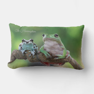 Coussin Rectangle Nom personnalisé Grenouille