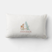 Coussin Rectangle Nom personnalisé Lettre initiale A bébé (Verso)