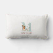 Coussin Rectangle Nom personnalisé Lettre initiale M (Verso)