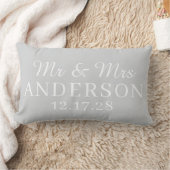 Coussin Rectangle Nom personnalisé Mariage minimal moderne élégant (Couverture)
