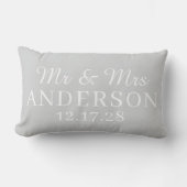 Coussin Rectangle Nom personnalisé Mariage minimal moderne élégant (Recto)