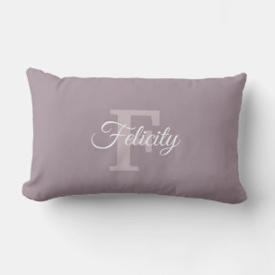 Coussin Rectangle Nom personnalisé Monogramme Lettre initiale F Scri