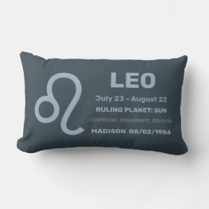 Coussin Rectangle Nom personnalisé / Texte Zodiac Signal Leo