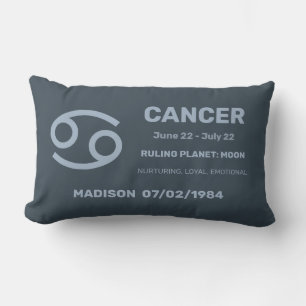 Coussin Rectangle Nom personnalisé / Texte Zodiaque Signal Cancer