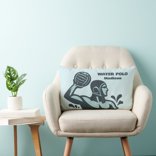 Coussin Rectangle Nom personnalisé Water Polo (Chaise)