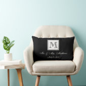 Coussin Rectangle Noms blancs noirs de monogramme épousant le (Chaise)