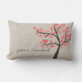 Coussin Rectangle Noms de couple d'arbres d'amour romantiques rustiq (Recto)