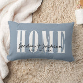 Coussin Rectangle Noms de famille de maison moderne Date établie Ble (Couverture)