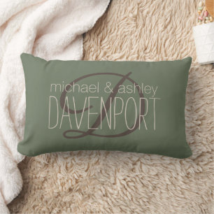 Coussin Rectangle Noms initiaux des monogrammes neufs rustiques