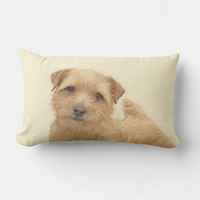 Coussin Rectangle Norfolk Terrier Peinture - Art Chien original (Recto)