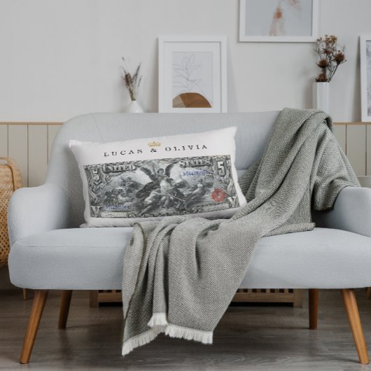 Coussin Rectangle Note de banque de certificats d'argent 1896 - Cade