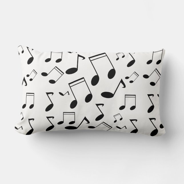 Coussin Rectangle Notes musicales noires (Recto)
