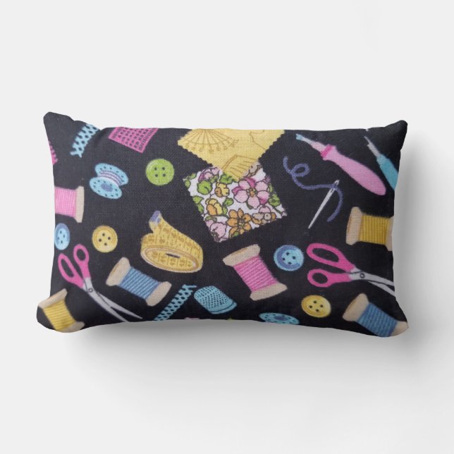 Coussin Rectangle Notions de couture (Recto)