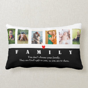 Coussin Rectangle Notre famille Collage de photos Modèle personnali
