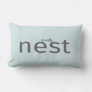 Coussin Rectangle Notre nid Grey Type Bleu Moderne Agritourisme Styl