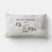 Coussin Rectangle Notre premier Noël | Garde de mariage personnalisé (Recto)