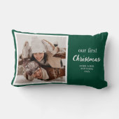 Coussin Rectangle Notre Premier Noël Nouvellement Mariés Photo Scrip (Verso)