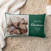 Coussin Rectangle Notre Premier Noël Nouvellement Mariés Photo Scrip (Couverture)
