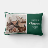 Coussin Rectangle Notre Premier Noël Nouvellement Mariés Photo Scrip (Recto)
