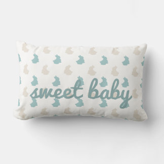 Coussin Rectangle Nourriture bébé, Lapin Neutre Doux
