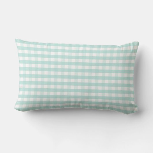 Coussin Rectangle Nourriture pour bébé Pastel Mint Green En vichy (Verso)