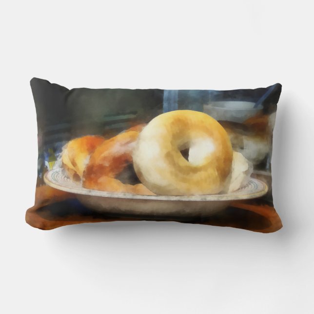 Coussin Rectangle Nourriture - Vente de bagels (Recto)