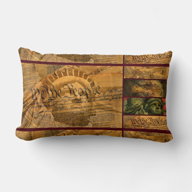 Coussin Rectangle Nous Le Peuple Constitution Américaine (Recto)