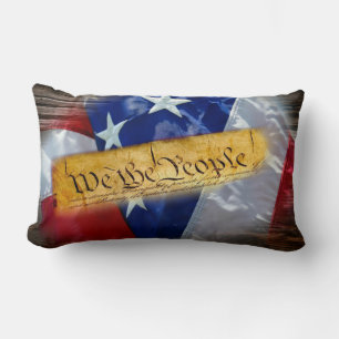 Coussin Rectangle Nous Le Peuple Drapeau Américain