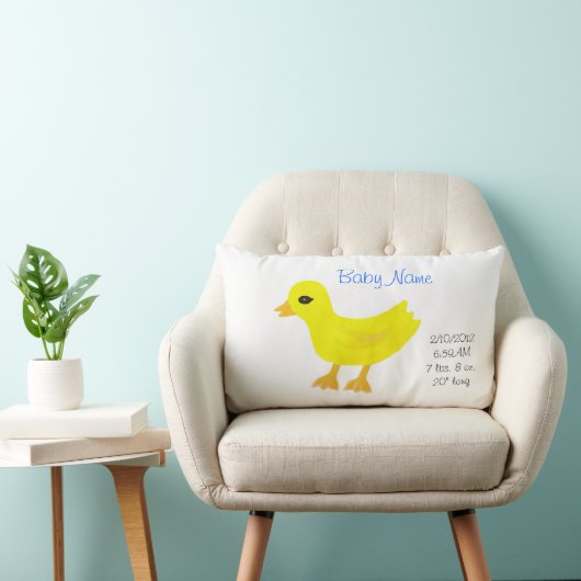 Coussin Rectangle Nouveau bébé garçon en caoutchouc Ducky réversible (Chaise)
