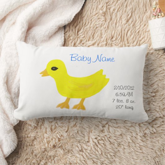 Coussin Rectangle Nouveau bébé garçon en caoutchouc Ducky réversible (Couverture)