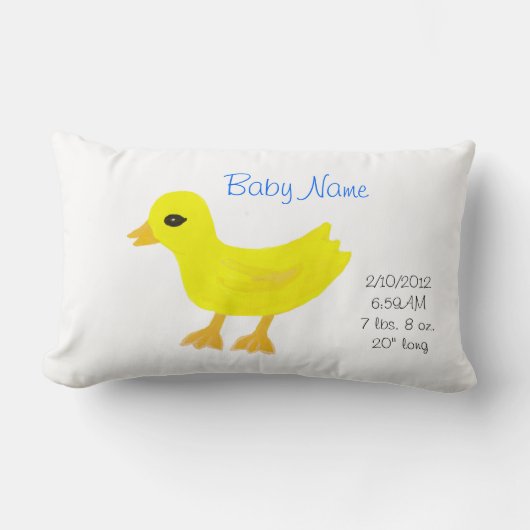Coussin Rectangle Nouveau bébé garçon en caoutchouc Ducky réversible (Recto)