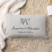 Coussin Rectangle Nouveau Cadeau Monogramme Nom Chic Script Keepsaké (Couverture)