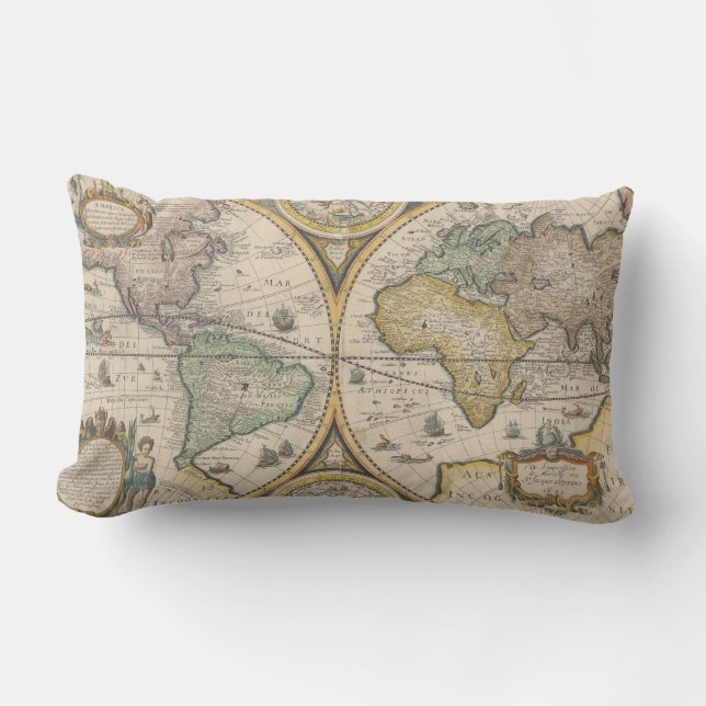 Coussin Rectangle Nova Totius Terrarum Orbis Geographica (Recto)