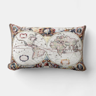 Coussin Rectangle Nova Totius Terrarum Orbis par Henricus Hondius II