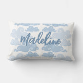 Coussin Rectangle Nuage en Chinoiserie Bleu Ardoise (Recto)