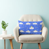 Coussin Rectangle Nuages de dessin animé mignons avec des émotions (Chaise)