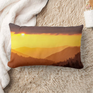 Coussin Rectangle Nuages remplissent la vallée, Tennessee