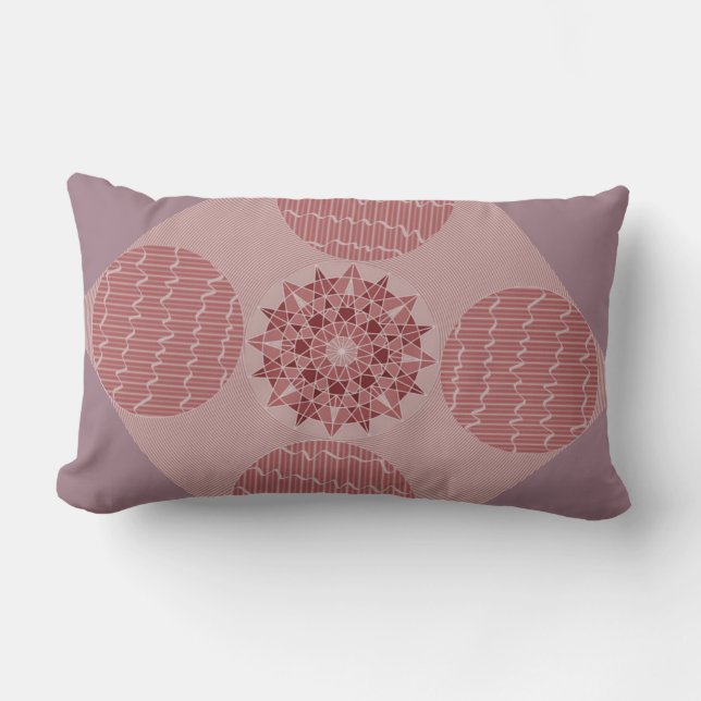 Coussin Rectangle Nuances de rose Abstrait Arrière - plan Motif Cerc (Recto)