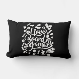 Coussin Rectangle Nuit de jeu en famille J'aime les jeux de société