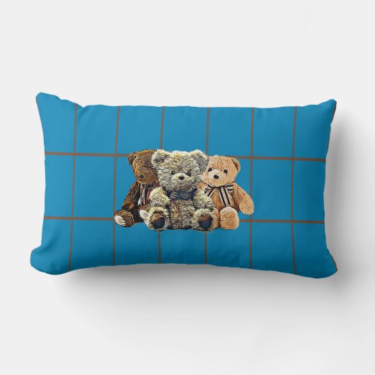 Coussin Rectangle Nurserie pour bébé garçon avec ours en peluche per (Recto)