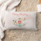 Coussin Rectangle Nutcracker Fille Noël Enfants Rose Aquarelle (Couverture)