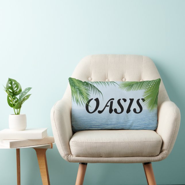 Coussin Rectangle Oasis Palm Tree Frances Sur L'Océan (Chaise)