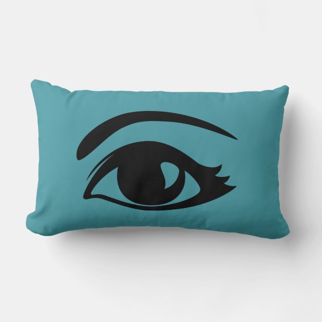 Coussin Rectangle Oeil clignotant turquoise (gauche) (Recto)