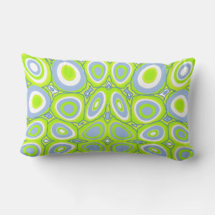 Coussin Rectangle Oeufs psychédéliques Maz - Vert citron vert bleu p