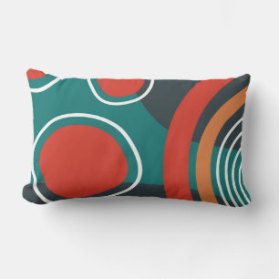 Coussin Rectangle OEuvre Abstraite de boho arc-en-ciel et soleil