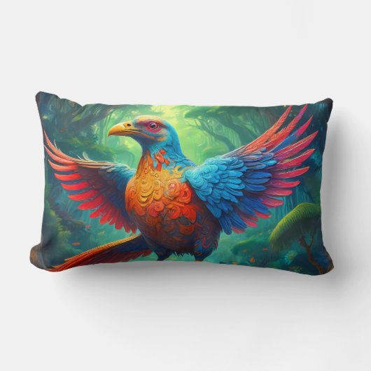 Coussin Rectangle Oiseau du Costa Rica dans la jungle (Recto)