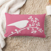 Coussin Rectangle Oiseau rose et baies {choisissez votre couleur} (Couverture)