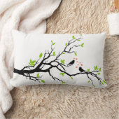 Coussin Rectangle Oiseaux affectueux sur la branche (Couverture)