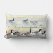 Coussin Rectangle Oiseaux Aquarelle Plage Oies Peinture Lumbar Couss (Recto)