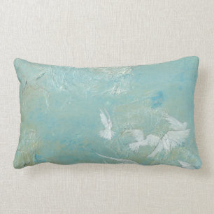Coussin Rectangle Oiseaux blancs à travers le ciel bleu
